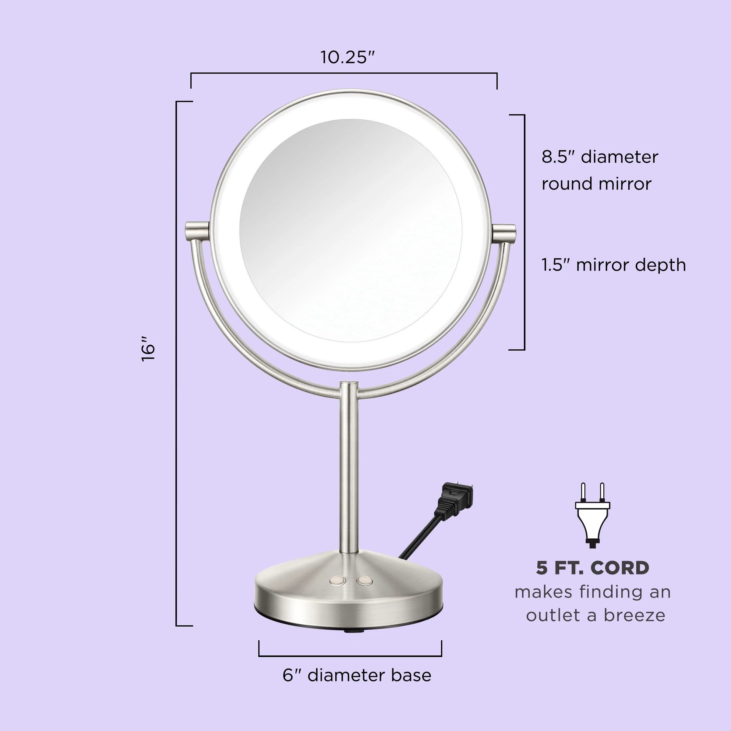 Conair Lighted Makeup Mirror, 1X/10x Magnifying Mirror pinegardens