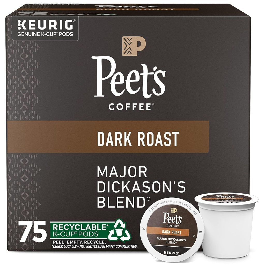Peet’s Coffee Major Dickason’s Blend Dark Roast K-Cup Pods, 75 Count, Compatible with Keurig Brewers pinegardens
