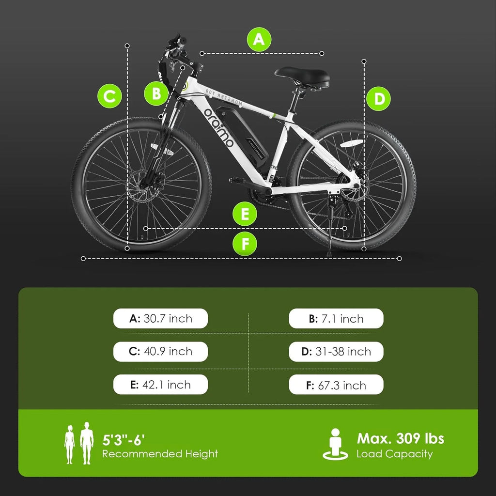 Adult Electric Bike, 350W BAFANG Motor (500W Peak), 4A 3H Fast Charging, 468Wh Li-Ion Battery, 21 Speed Gears, Air Saddle, 45 Miles 20 MPH 26" Mountain Bike Electric Bike, ANSI/CAN/UL2849 Compliant pinegardens