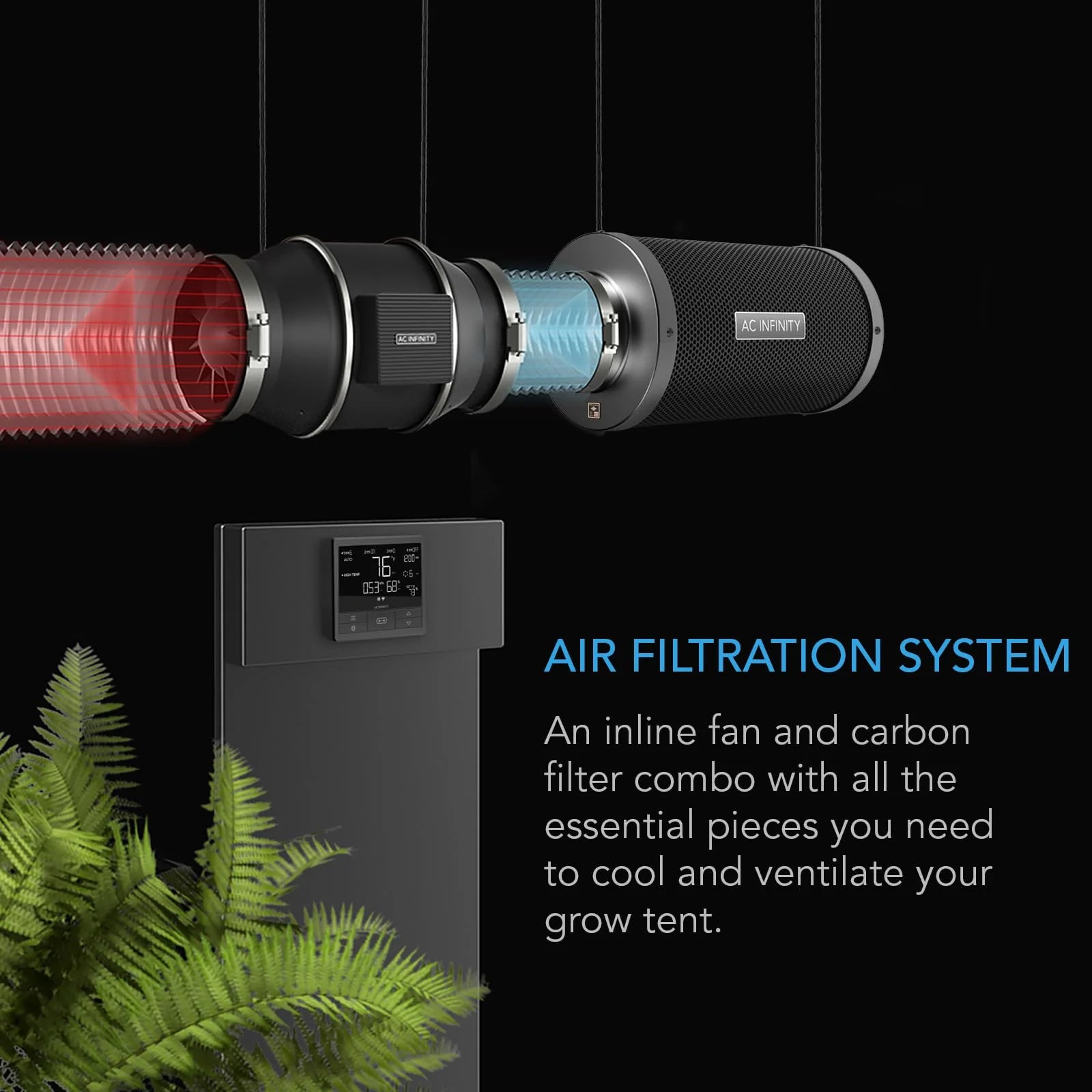 AC Infinity Air Filtration PRO Kit 4", Cloudline Inline Fan mysite