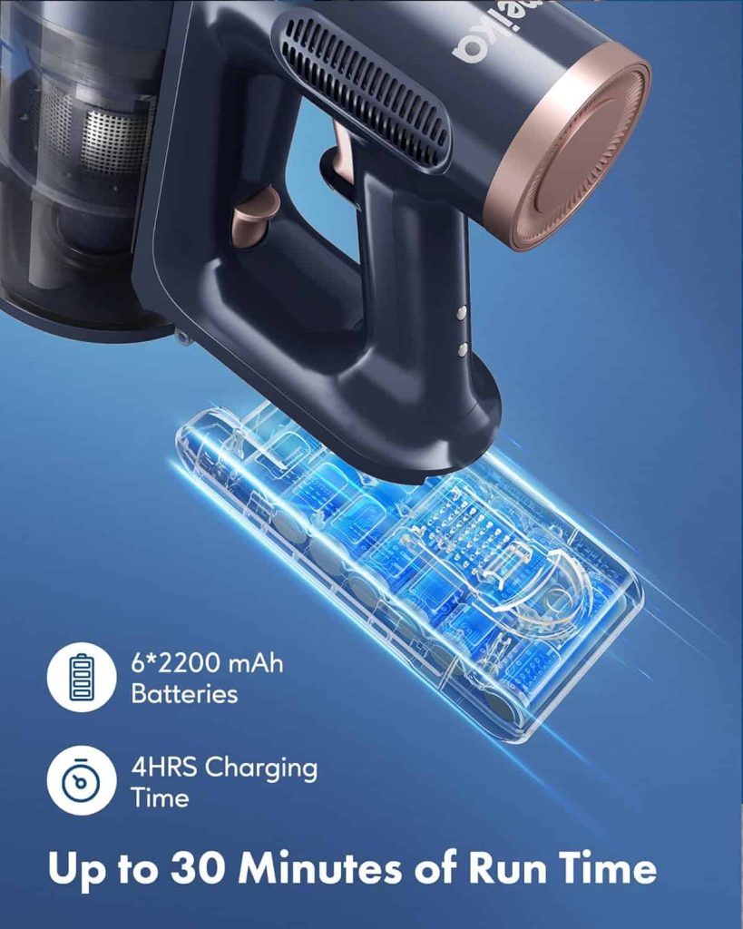 Homeika Cordless Vacuum Cleaner H016, 20Kpa Suction, 200W Motor, 1.5L Capacity, LED Display, Blue pinegardens