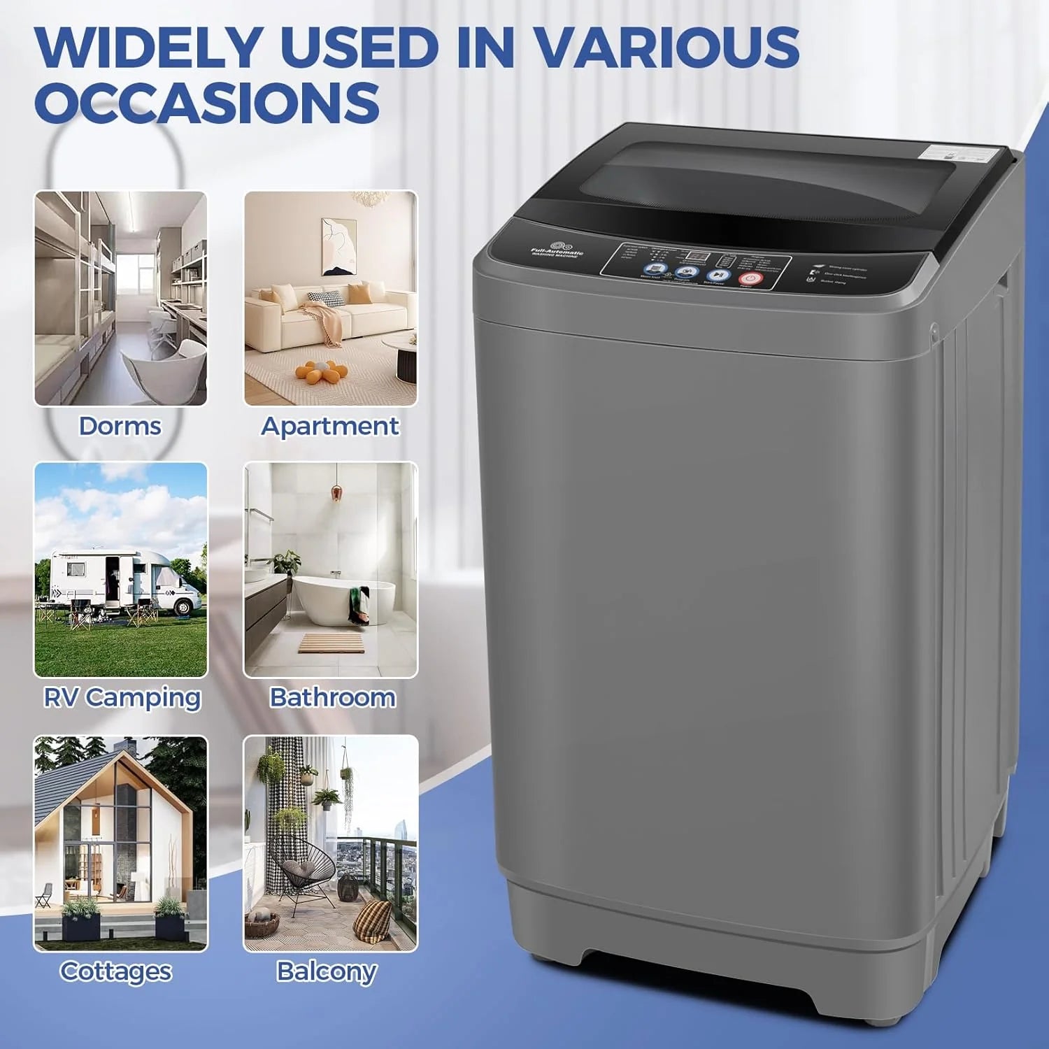 Nictemaw Portable Washing Machine, 20Lbs Capacity Full-Automatic Portable Washer Machine, 2.8Cu.ft Washer and Dryer Combo with Drain Pump, 10 Programs & 8 Water Levels for Apartment, Dorms, RV pinegardens