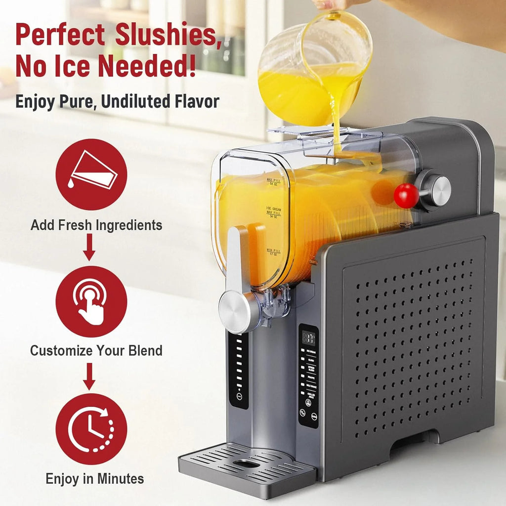 Slushie Machine: No Ice Needed All-in-One Slushy Maker for Home, Real-Time Temp Display, Auto-Clean, 6 Preset | Frozen Margaritas, Cocktails, Frappés, Ice Cream, Smoothies, Milkshakes,Summer Parties mysite