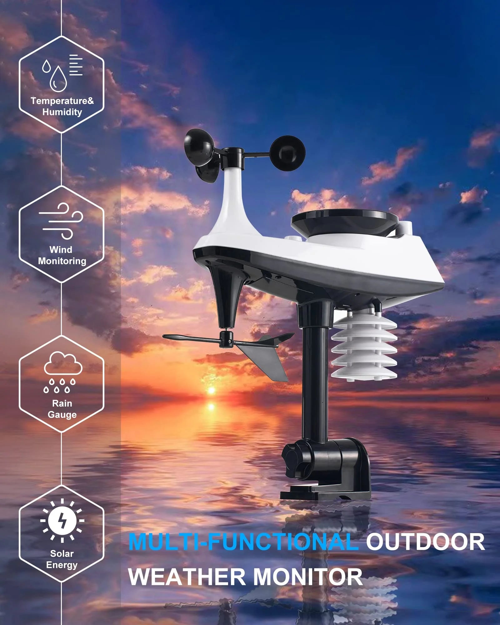 Professional Weather Station Wireless Indoor Outdoor Thermometer pinegardens