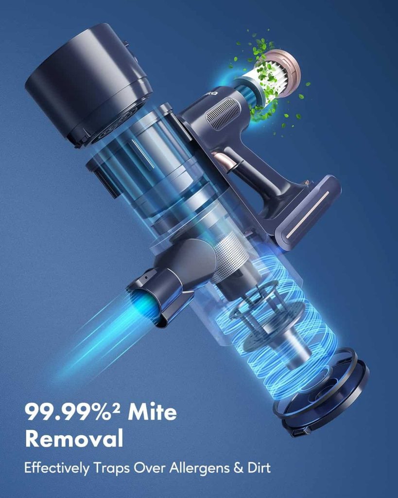 Homeika Cordless Vacuum Cleaner H016, 20Kpa Suction, 200W Motor, 1.5L Capacity, LED Display, Blue pinegardens